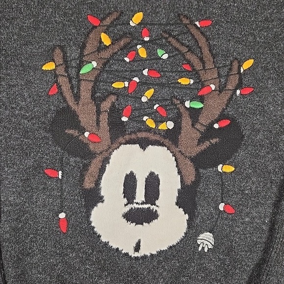 ZARA Mickey Mouse Holiday Turtleneck Sweater Gray Size SMALL - Picture 4 of 9